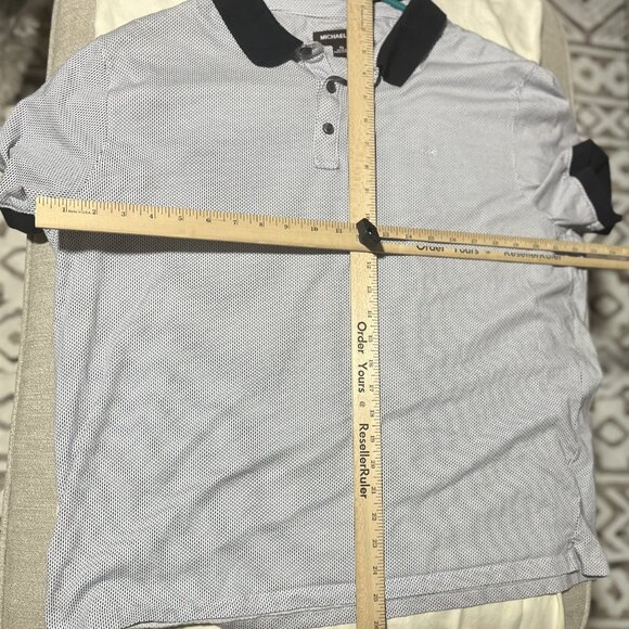Michael Kors POLO SHIRT Medium Gray with Black Trim Men's Size XL - Picture 6 of 7